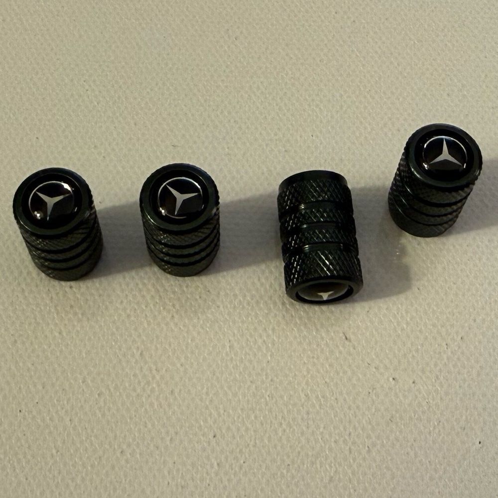 Mercedes Benz Valve Stem Caps in Black Set of 4 NWT